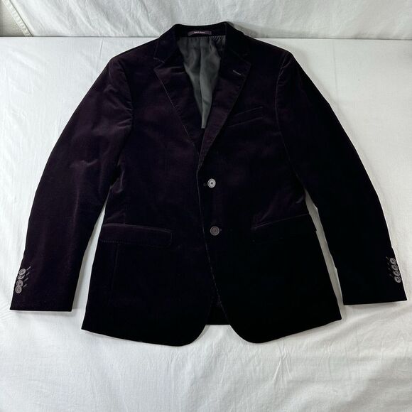 Z Zegna Men's Size 8 - 46 CS Drop 8 Deco Plum Deep Purple Corduroy Sports Coat